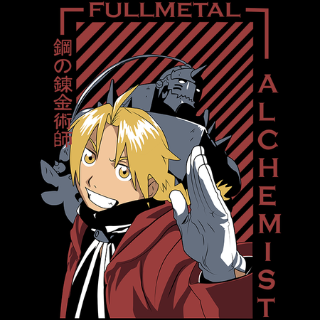 Koszulka Czarna Fullmetal Alchemist - WYBIERZ KOLOR KOSZULKI I FASON